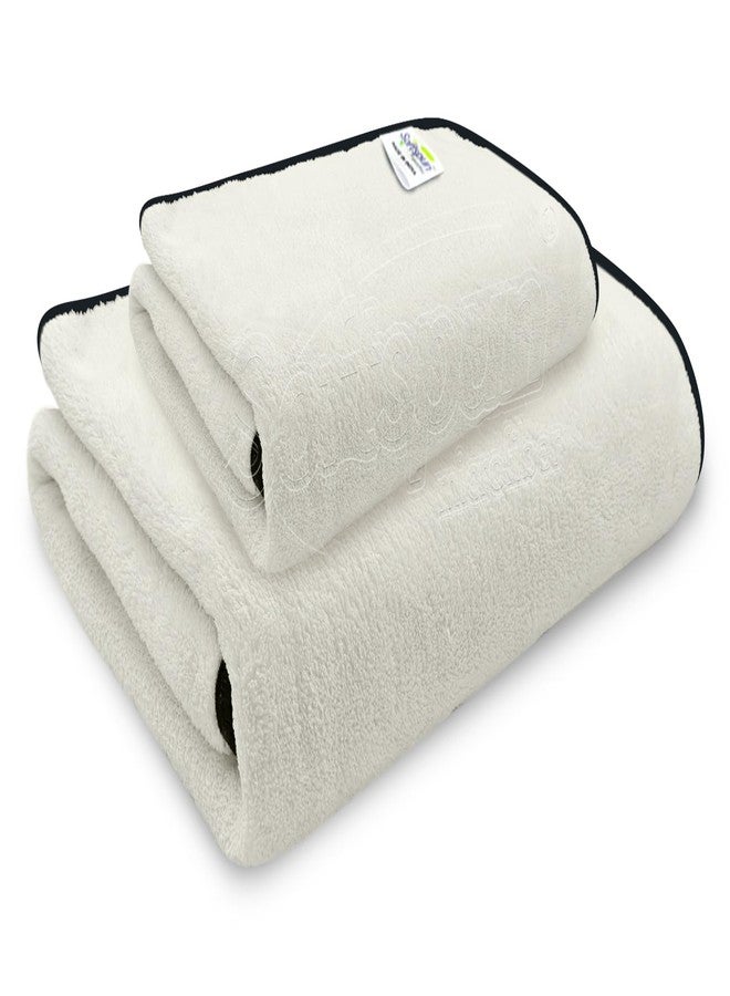 SOFTSPUN Microfiber Wipes Large Baby Towel 2 pc White! Ultra Absorbent Super Soft & Comfortable Quick Drying for Men & Women Daily Use Extra Large Size Unisex.… - Image 1