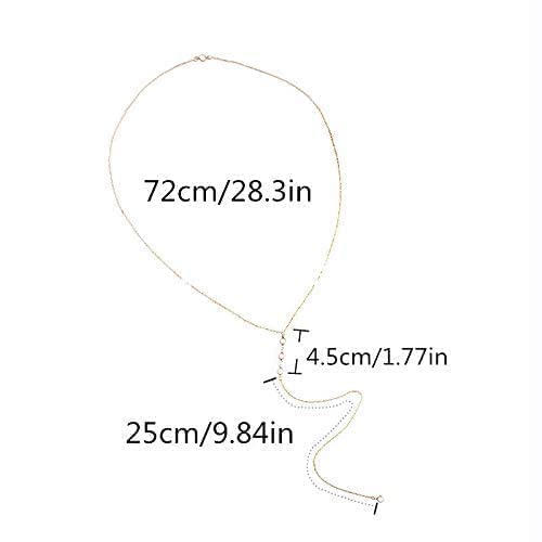 Artmiss Wedding Backdorp Necklace Crystal Gold Y Necklace Long Chain for Women and Brides - Image 4