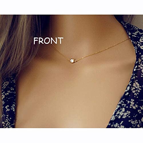 Artmiss Wedding Backdorp Necklace Crystal Gold Y Necklace Long Chain for Women and Brides - Image 3