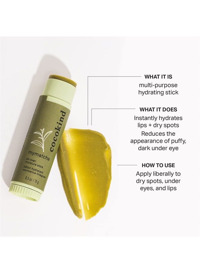 Cocokind Mymatcha All-Over Moisture Stick, Lip Balm and Eye Cream for Dry Skin 0.5 Oz - Image 2