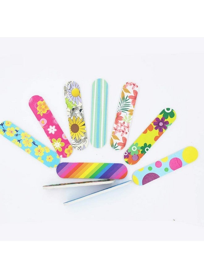 GSHLLO 100 Pcs Mini Floral Nail Files Buffers Emery Boards Nail Buffering Files Manicure Pedicure Tool - Image 4
