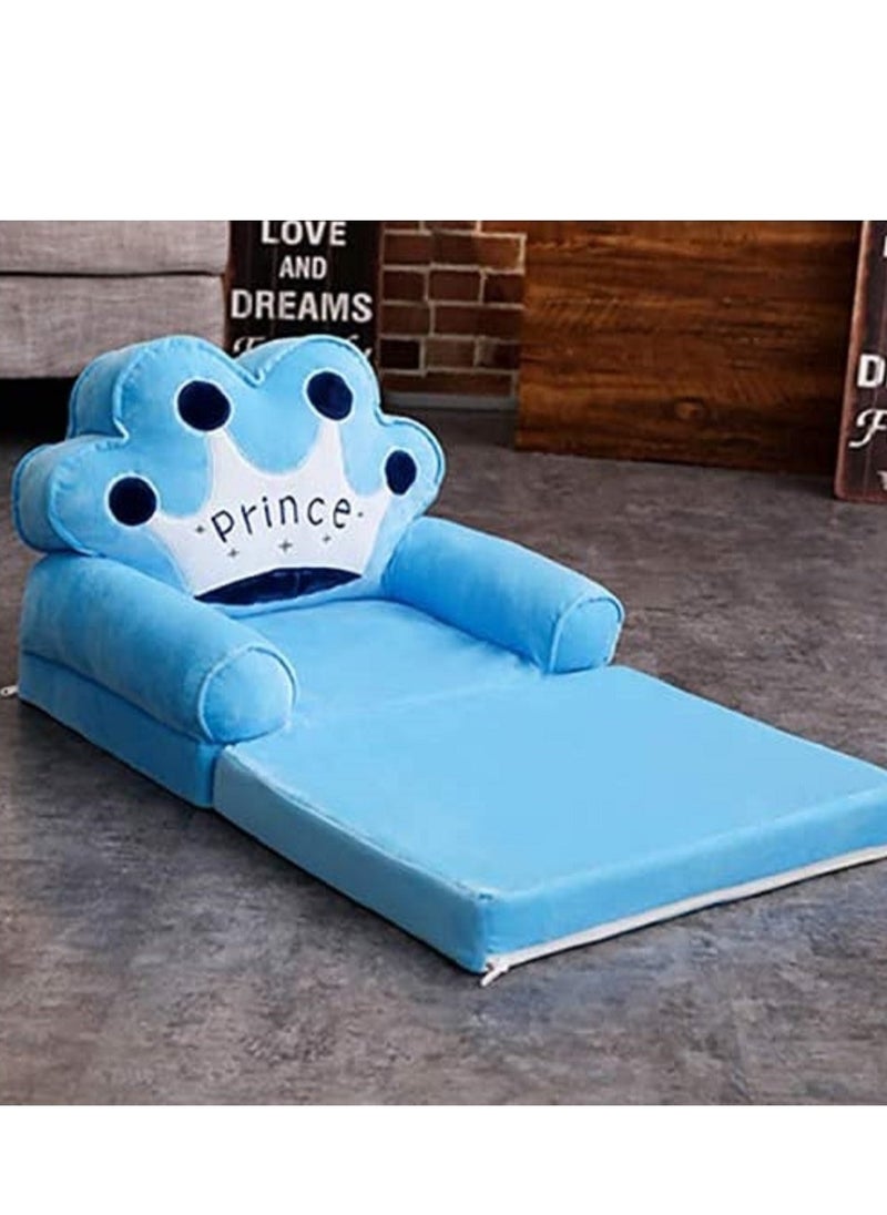 UKR - UKR Kids Armchair with Prince Design – Blue Upholstered Sofa Chair for Comfort & Play | Perfect for Nursery, Bedroom, or Playroom – Kids Furniture (50x40x45 cm / 20x16x18 inch) - Image 1