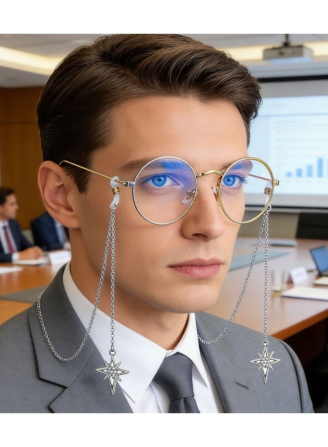 2 قطعة قلادة على شكل نجمة لؤلؤية سلاسل نظارات نظارات حزام حامل نظارات القراءة التجنيب - Image 3