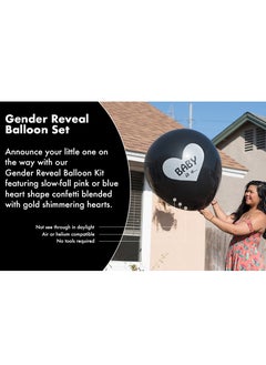 RTYY Baby Gender Reveal Balloon Big Black Balloons with Pink and Blue Confetti Packs for Boy or Girl Baby Shower Gender Reveal Party Supplies Decoration Kit  - Image 4