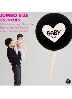 RTYY Baby Gender Reveal Balloon Big Black Balloons with Pink and Blue Confetti Packs for Boy or Girl Baby Shower Gender Reveal Party Supplies Decoration Kit  - Image 5