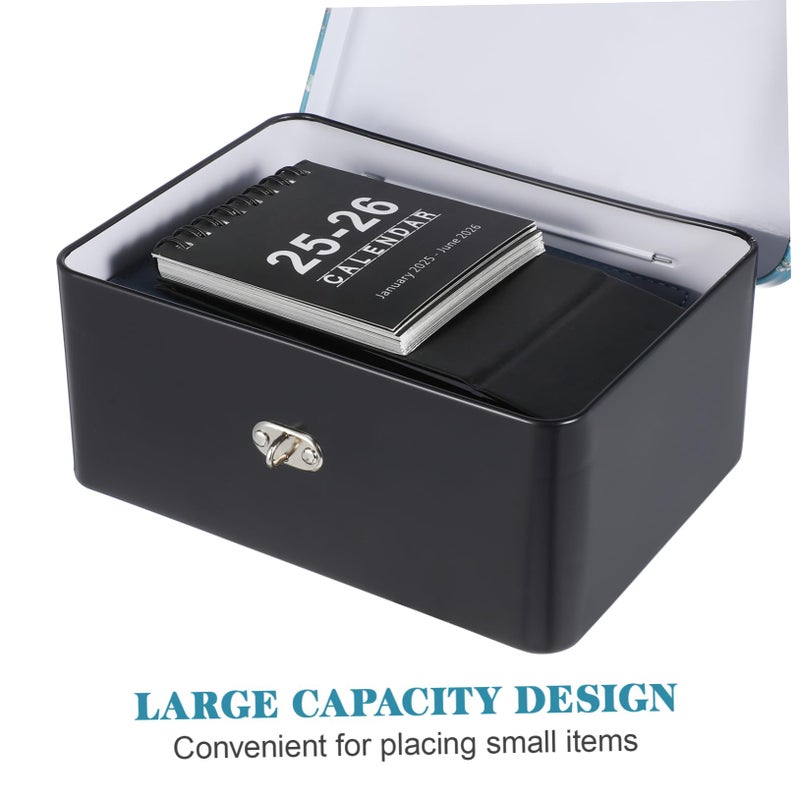 Tinplate Box With Lock Metal Storage Case For Jewelry Candy Office Supplies Organizer - Image 4