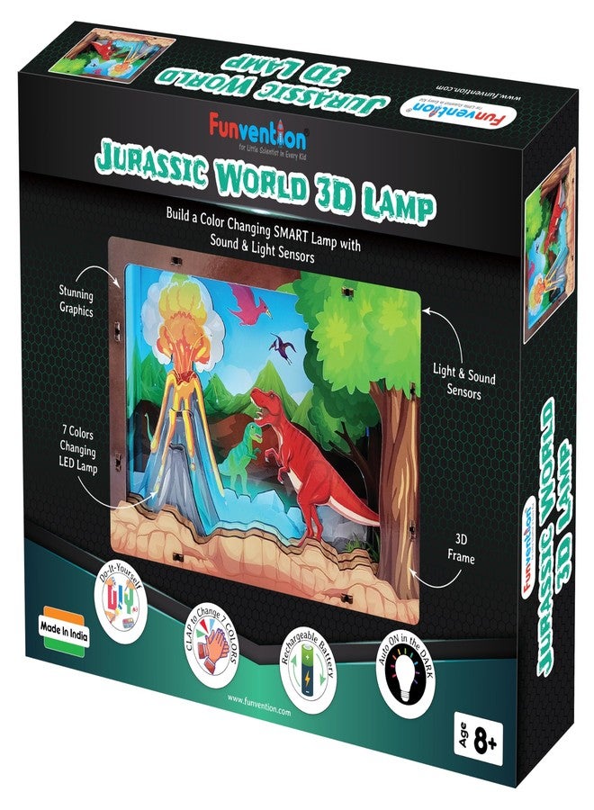 Funvention Jurassic 3D Smart Lamp with Sound & Light Control - STEM Learning DIY Utility Kit (Clap to Change Color & Auto ON in Dark) - Image 1