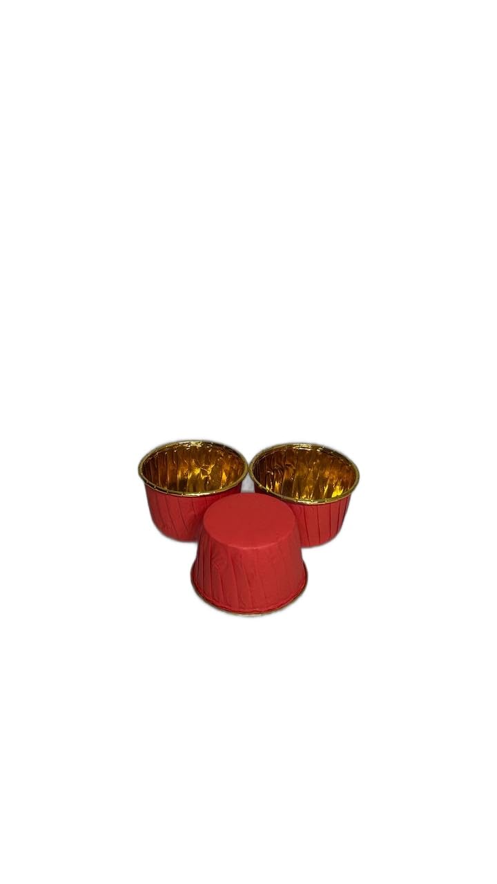 Baekence Choco Lava Mould Cake Mould Chocolava Baking Mould Red Golden Pack of 200 pcs - Image 1