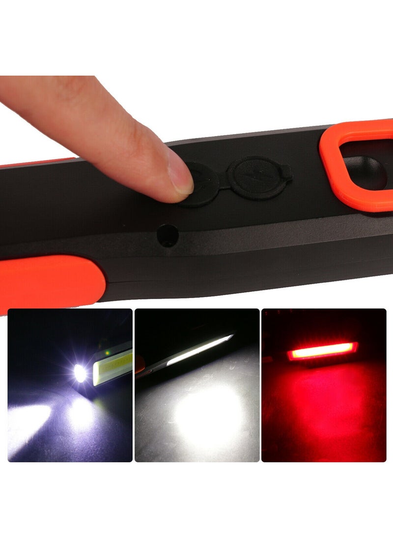 Tarez مصباح يدوي مغناطيسي ميكانيكي G-998 LED Xpe+Cob قابل للشحن 3 أوضاع تخييم طوارئ تحذيري  - Image 2
