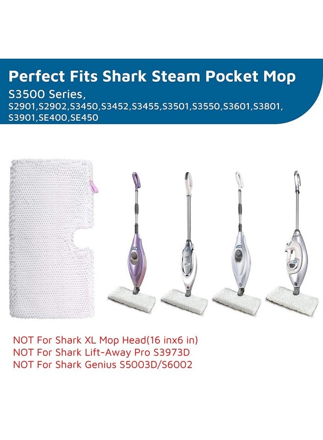 F Flammi Flammi Steam Pocket Mop Replacement Pads for Shark S3500 Series S3501 S3601 S3550 S3901 SE450 S3801CO S3601D S2901 S2902 Steam Pocket Mop, 4 Pack - Image 2