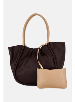 Moda Luxe Women Solid Totes Bag 30 L x 29 H x 16 W cm, Brown  - Image 1