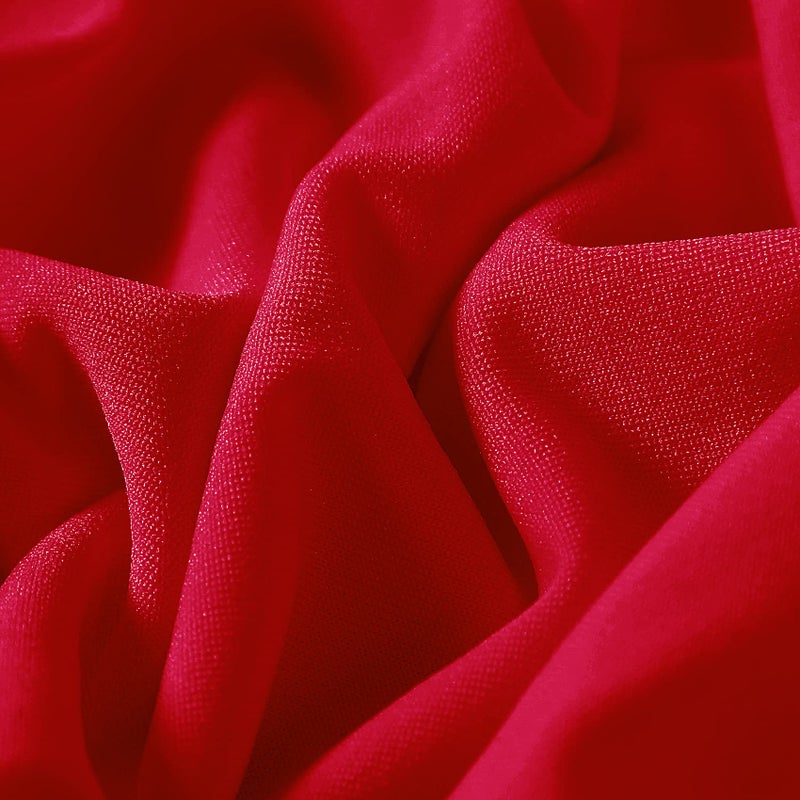 eccwai Eccwai 12 PCS مقاوم للماء تمتد Spandex كرسي قابل للطي يغطي غرفة الطعام حامي Slipcovers لحفلات حفلات الزفاف الاحتفال بالاحتفال والزينة (أحمر) - Image 3
