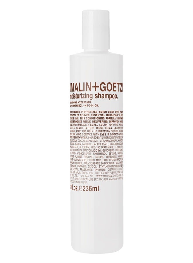 Malin + Goetz Moisturizing Hair Shampoo, 8 Fl. Oz. - Hydrating Shampoo for Women & Men, All Hair Types, Hair Treatment for Dry Damaged Hair, Vegan & Cruelty-Free - Image 1