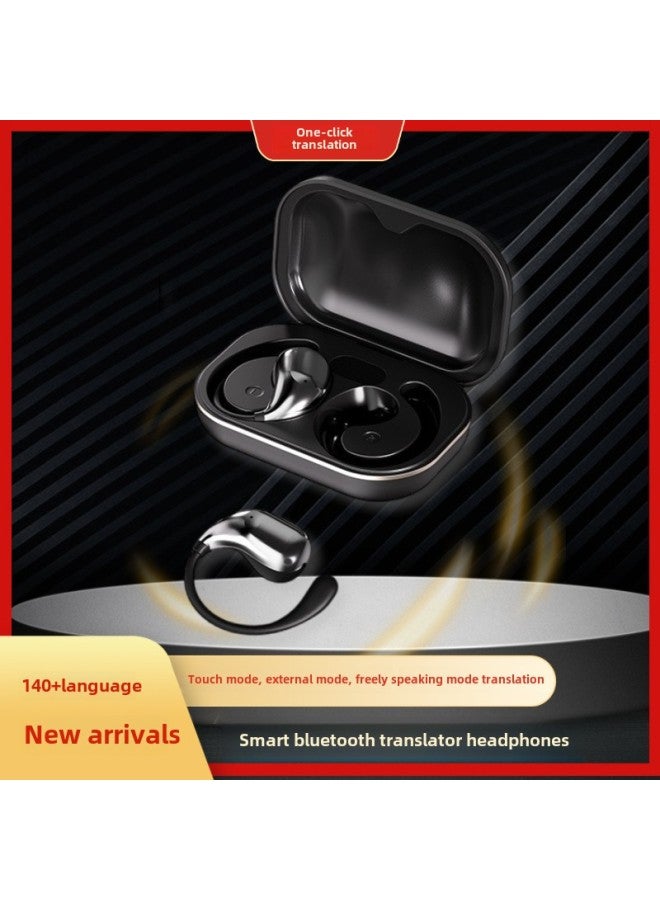 Travel Abroad Study AI Smart Bluetooth Translation Headset Multi-language Translator High Fidelity Bluetooth Translator-Color:Black With One Year Translation - Image 3