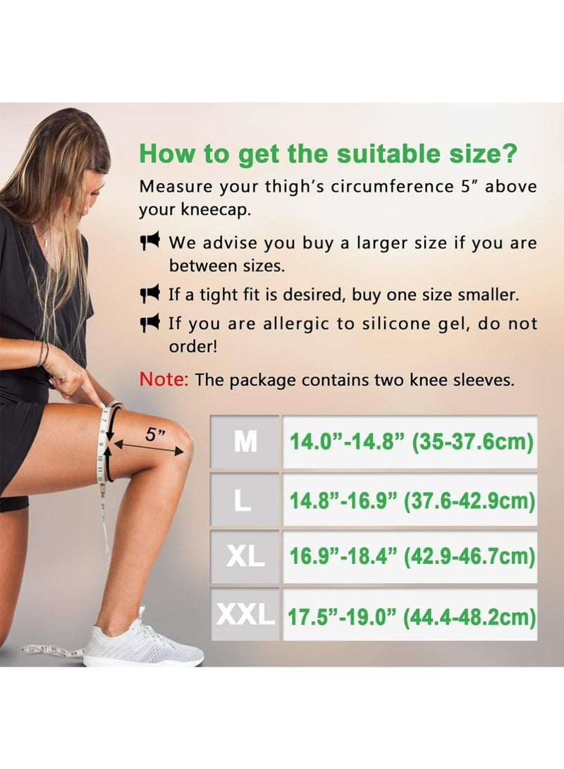 YOUGE Knee Pads, Knee Braces for Knee Pain Women & Men,Sports Protective Gear Knee Compression Sleeves, Knee Support for Meniscus Tear, ACL, Arthritis, Joint Pain Relief,Sport (Pair) - Image 2