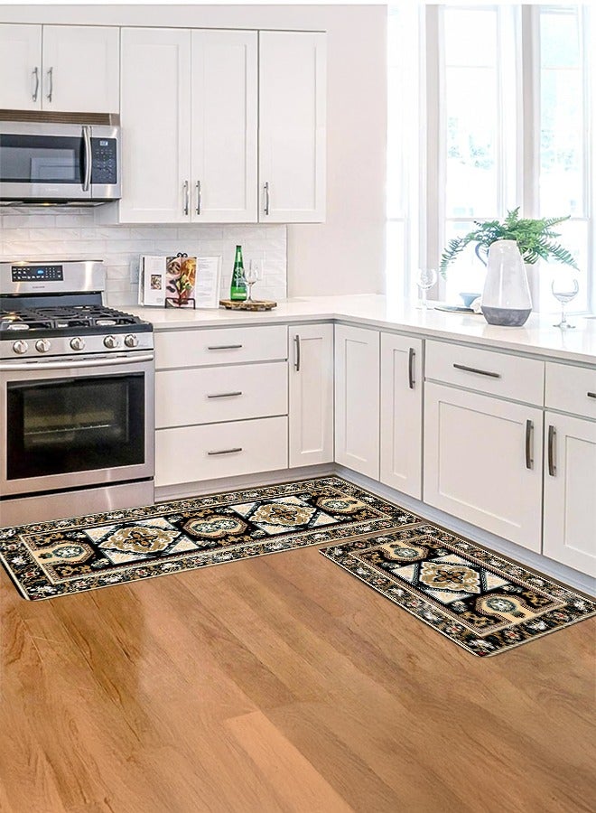 2 PCS Kitchen Floor Mats Rugs Set, Cushion Floor Carpet, Waterproof, Oil Resistant and Anti-Fatigue PU Standing Mat for Kitchen, Floor, Office, Sink, Laundry 45*75CM+45*120CM - Image 5