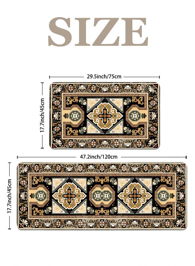 2 PCS Kitchen Floor Mats Rugs Set, Cushion Floor Carpet, Waterproof, Oil Resistant and Anti-Fatigue PU Standing Mat for Kitchen, Floor, Office, Sink, Laundry 45*75CM+45*120CM - Image 4