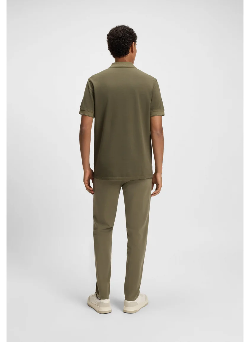 بوس Cotton-piqué polo shirt with logo print