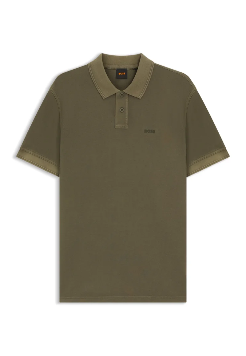 BOSS Cotton-piqué polo shirt with logo print