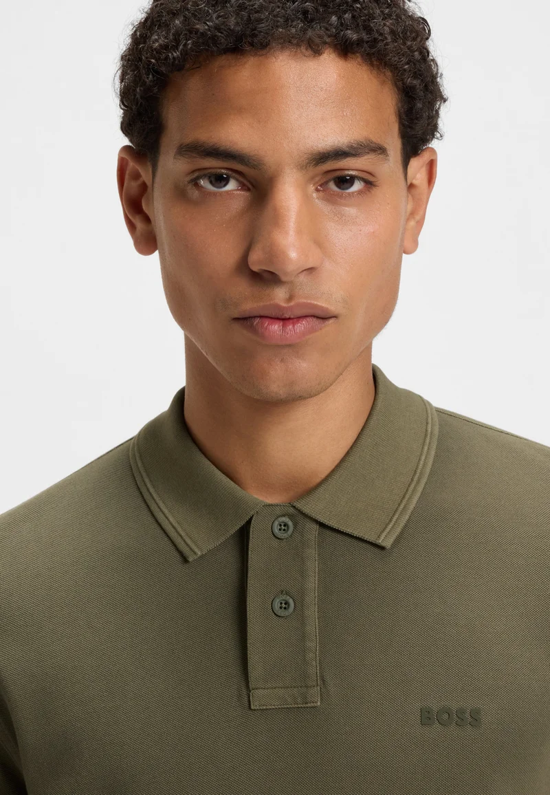 BOSS Cotton-piqué polo shirt with logo print