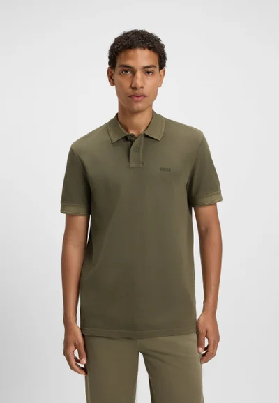 BOSS Cotton-piqué polo shirt with logo print