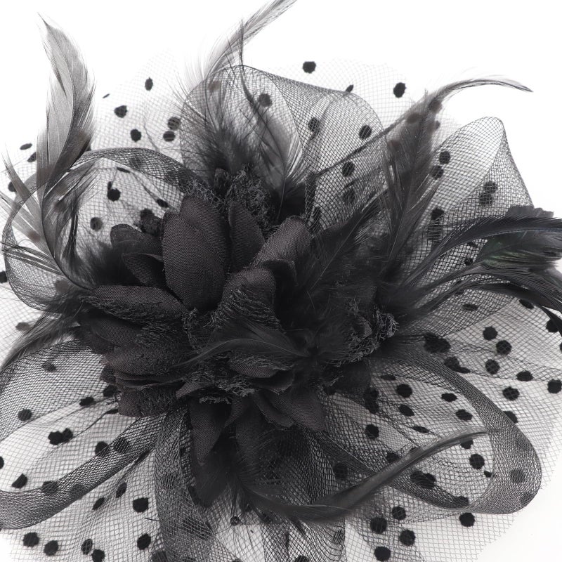 DRESHOW Fascinators Hat Feather Headband Women's Fascinators Tea Party Headwear with Clip Derby Hat for Girls & Women - Image 4