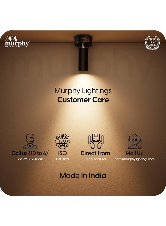 Murphy Aluminium 3W Adjustable Black Aliminum Led Wall Cob Surface Mounted Spot Light With 2 Years Warranty (Warm White, Pack Of 2) - Image 5