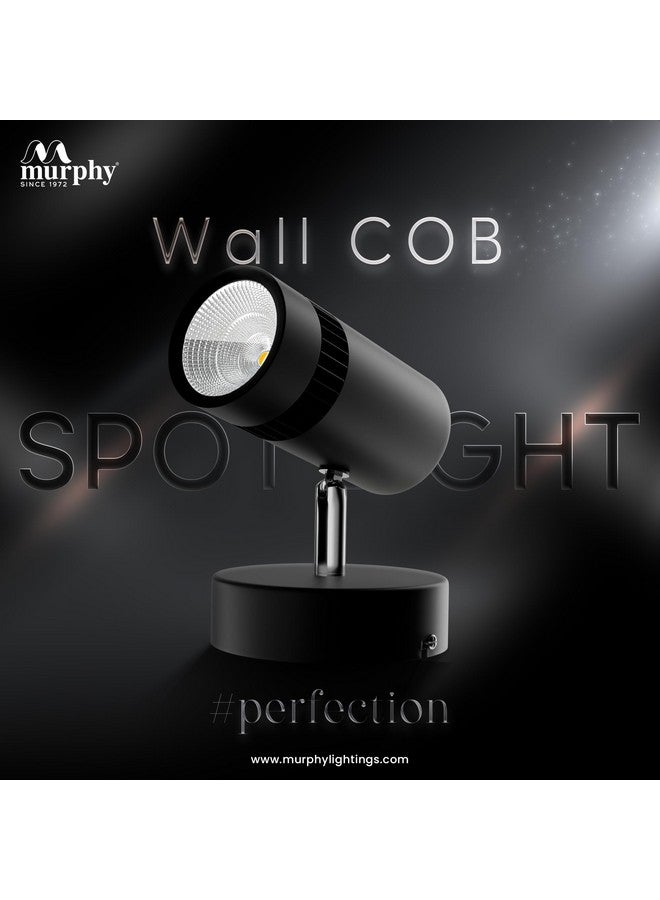 Murphy Aluminium 3W Adjustable Black Aliminum Led Wall Cob Surface Mounted Spot Light With 2 Years Warranty (Warm White, Pack Of 2) - Image 2