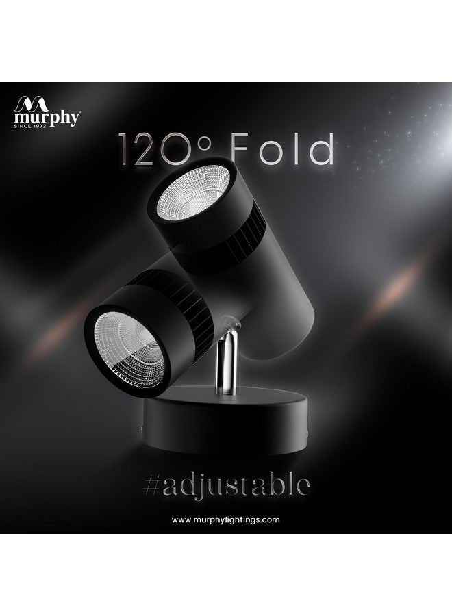 Murphy Aluminium 3W Adjustable Black Aliminum Led Wall Cob Surface Mounted Spot Light With 2 Years Warranty (Warm White, Pack Of 2) - Image 3