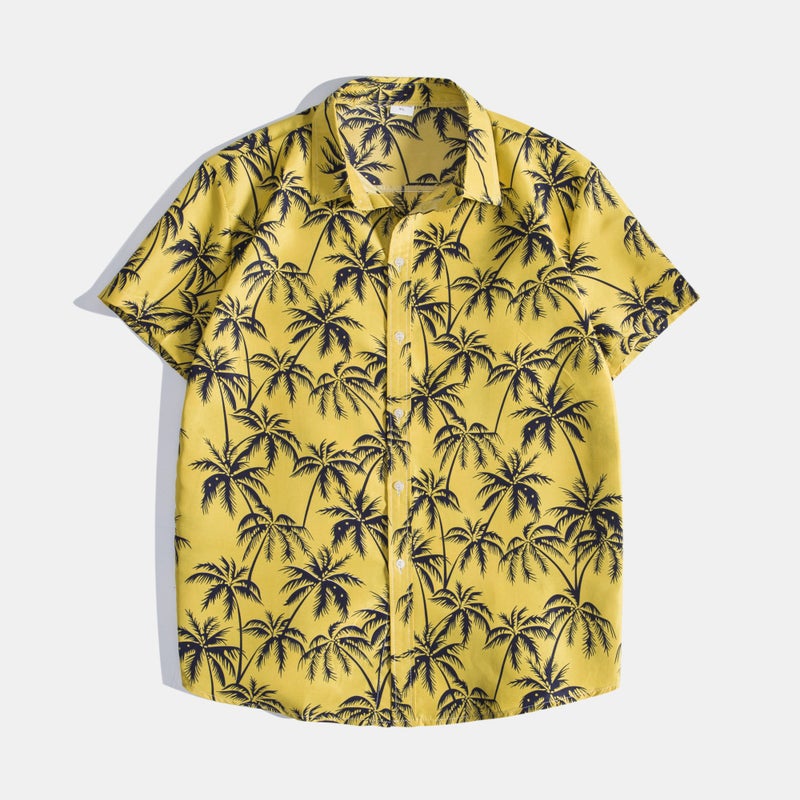 2023 Hawaiian Shirt Men'S Beach Vacation Leisure Beach Short-Sleeved Shirt Men'S Lapel Shirt - Image 1