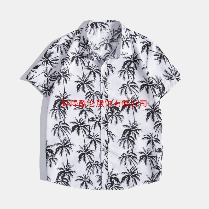 2023 Hawaiian Shirt Men'S Beach Vacation Leisure Beach Short-Sleeved Shirt Men'S Lapel Shirt - Image 5