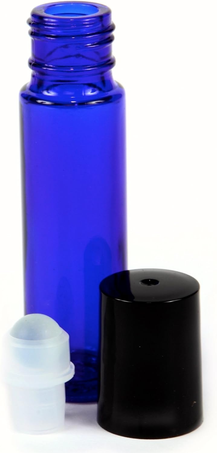 Vivaplex 24 Cobalt Blue 10 ml Glass Roll On Bottles with 33 ml Droppers - Image 5