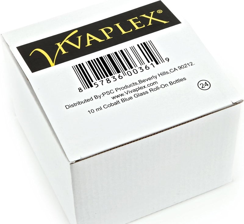 Vivaplex 24 Cobalt Blue 10 ml Glass Roll On Bottles with 33 ml Droppers - Image 2
