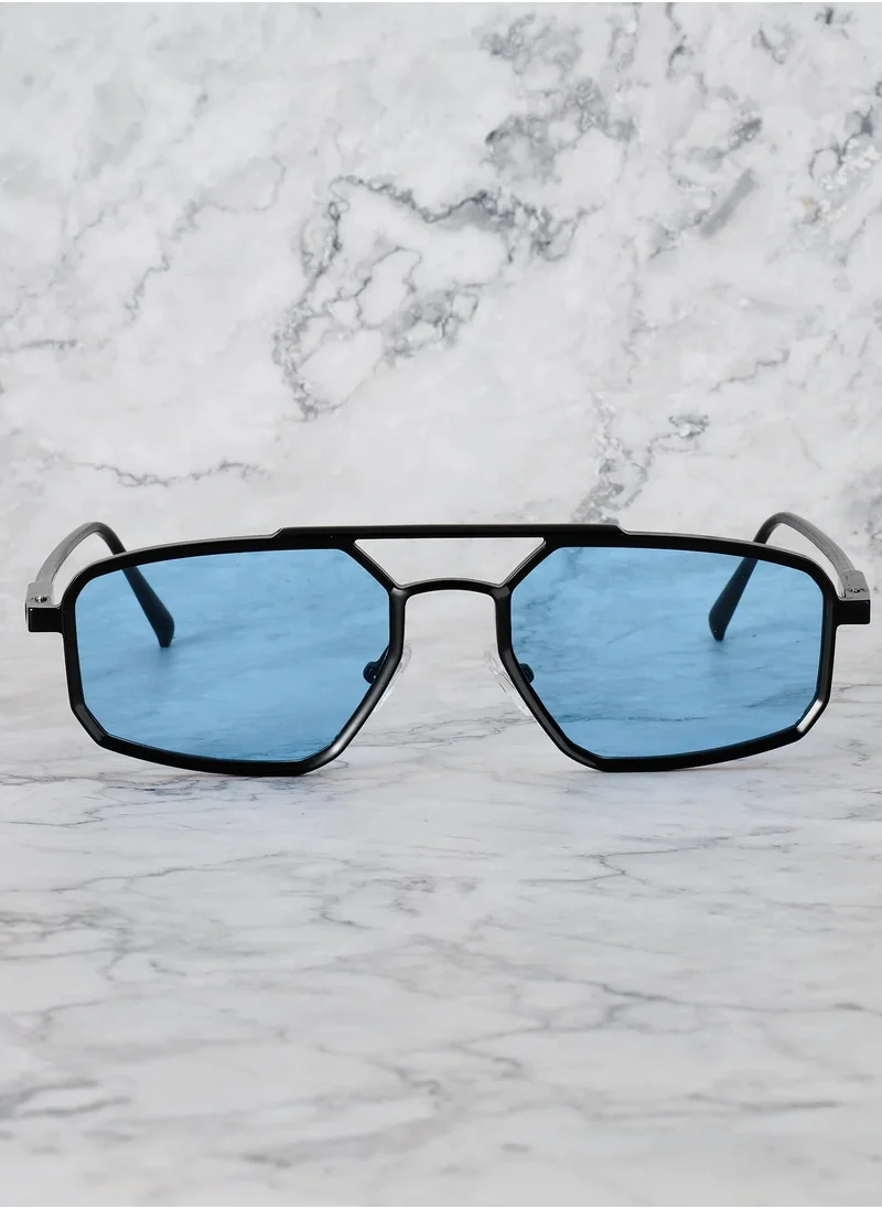 الشعراء الصريحون Explicit Poets Unisex PABLO Black - Blue Stylish Sunglasses, 6EP12