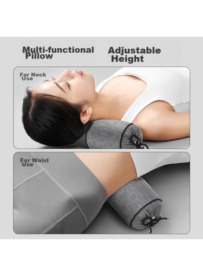 J.sir Cervical Pillow Round Pillow For Wealthy Neck Special Pillow Deep Sleep Buckwheat Hull Filling Soothing Neck Traction Cylindrical Pillow - Image 4