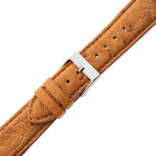 Gilden Unisex 16-20mm Genuine Ostrich Watch Strap LS51-0318 (18 millimeter end width, Tan) - Image 2