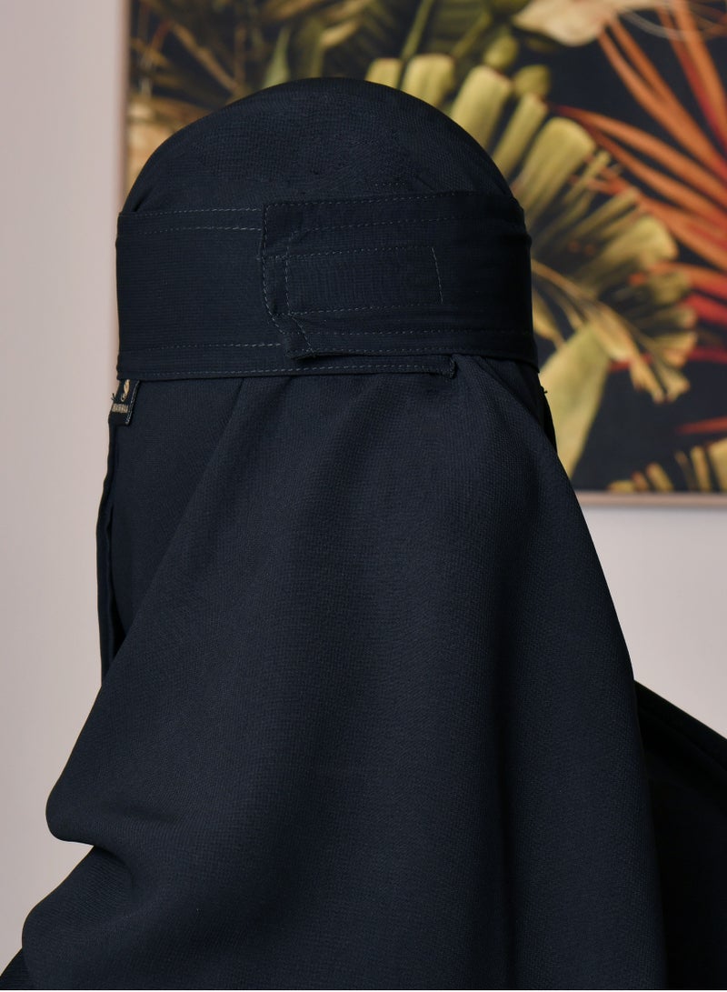 عبايات حوراء نقاب قصير بمطاط واحد ولاصق اغلاق بلوقو - Image 3