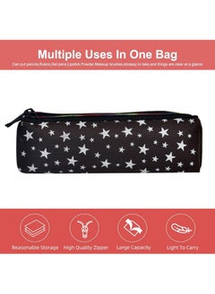 Kuber Industries Kuber Industries Pencil Pouch|Rexine Stationary Pouch|Pencil Utility Pouch|School Pencil Case for Kids|2 Zipper Pencil Organizer|Star Pencil Pouch|Pack of 3|Multi  - Image 4