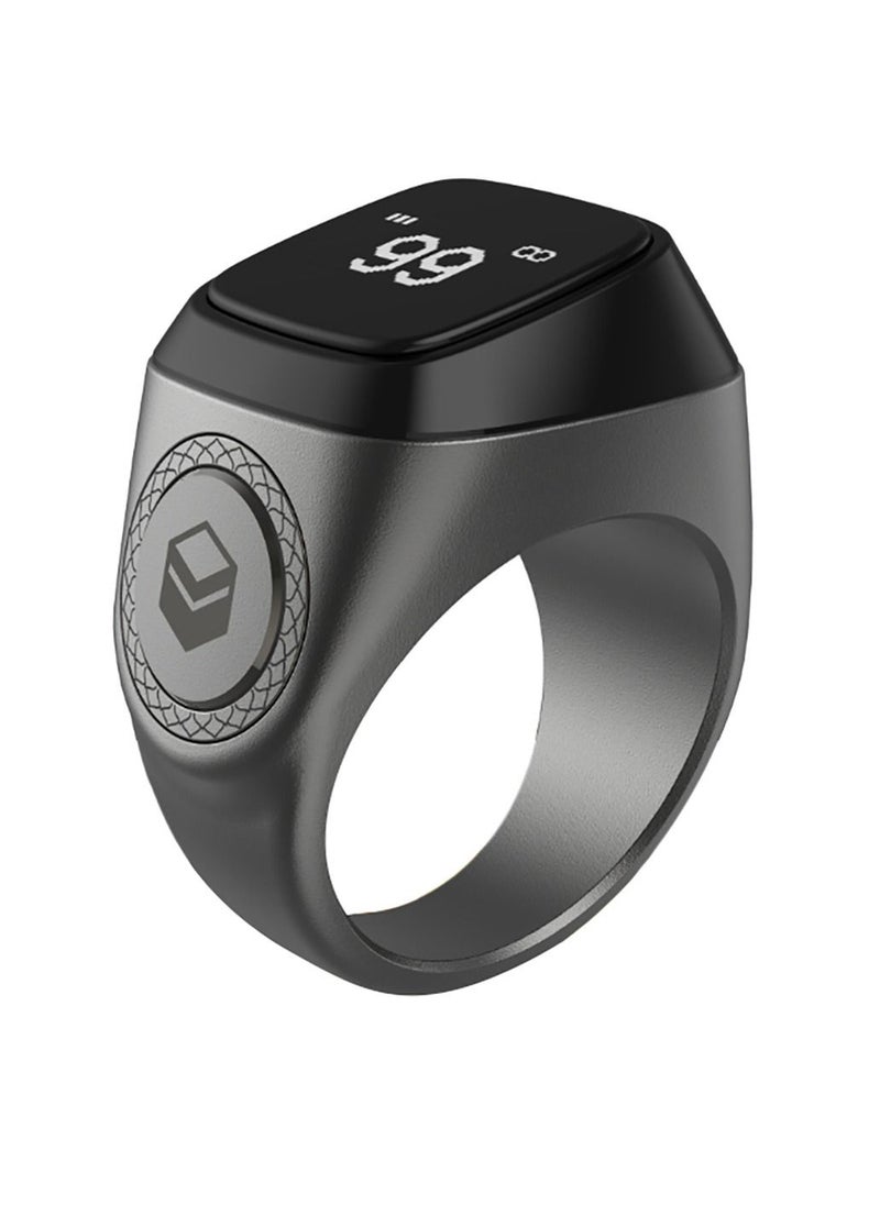 iQIBLA Smart Tasbih Zikr Metal Ring 18MM Graphite  - Image 1