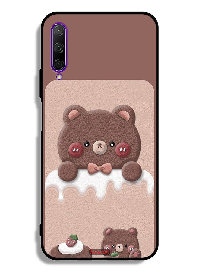 Tolwak غطاء حماية لهاتف هواوي Y9s بتصميم دب وفراولة - Image 2