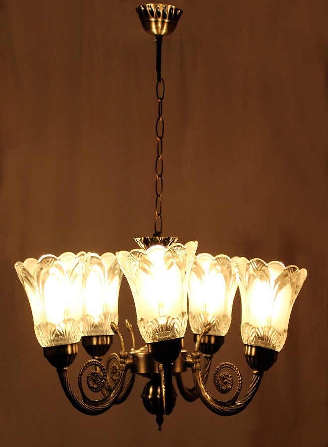 kinis Vintage Black Antique Chandelier for Drawing Room/Jhoomer for Living Room/Chandelier for Dining Table/Ceiling Hanging Lights/Ceiling Pendant Lamp for Home/Bar/resturants/Hotels (Without Bulb) - Image 1