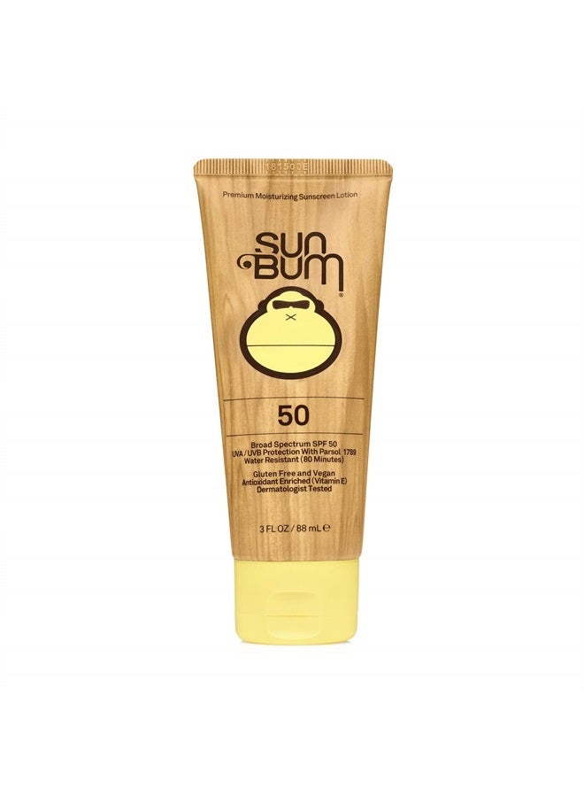 Sun Bum لوشن واقي من الشمس SPF 50 الأصلي | نباتي ومتوافق مع قانون الشعاب المرجانية 104 في هاواي (خالي من أوكتينوكسات وأوكسي بنزون) واقي شمسي مرطب واسع الطيف للأشعة فوق البنفسجية UVA/UVB مع فيتامين E | 3 أونصات - Image 1