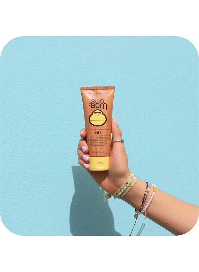 Sun Bum لوشن واقي من الشمس SPF 50 الأصلي | نباتي ومتوافق مع قانون الشعاب المرجانية 104 في هاواي (خالي من أوكتينوكسات وأوكسي بنزون) واقي شمسي مرطب واسع الطيف للأشعة فوق البنفسجية UVA/UVB مع فيتامين E | 3 أونصات - Image 4
