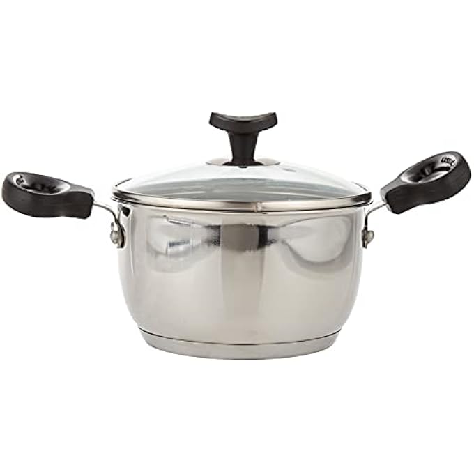 ريحني قاع SS حثي Caserole Dia 160 مم 17L مع غطاء زجاجي مقبض أسود من الباكليت على جانبين Csi003 Cylcsi003Mur - Image 2