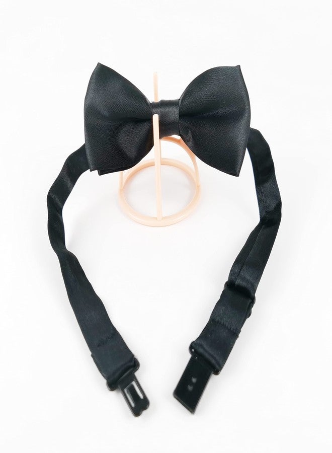 KOOLMOX Dog Bow Tie, Dog Bow with Adjustable Dog Collar for Small Puppy Dogs Cats Pets Wedding Birthday Party Christmas Holiday Homecoming Costumes, 2-Pack, Black and Wine Red, 7.7''-15'' - Image 3