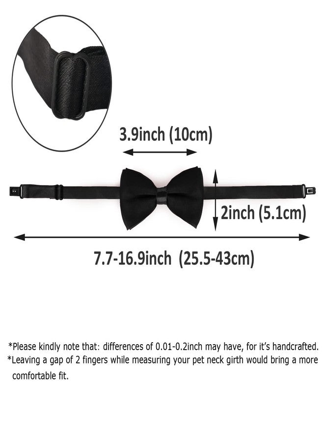 KOOLMOX Dog Bow Tie, Dog Bow with Adjustable Dog Collar for Small Puppy Dogs Cats Pets Wedding Birthday Party Christmas Holiday Homecoming Costumes, 2-Pack, Black and Wine Red, 7.7''-15'' - Image 2