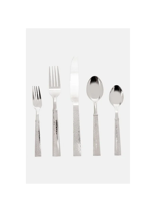 GIBSON 20-Piece Prato Dishwasher Safe Stainless Steel Flatware Set Silver 27.94 x 7.62 x 20.32 cm 105921.2
