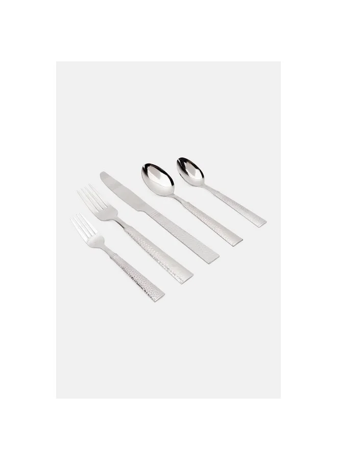 GIBSON 20-Piece Prato Dishwasher Safe Stainless Steel Flatware Set Silver 27.94 x 7.62 x 20.32 cm 105921.2