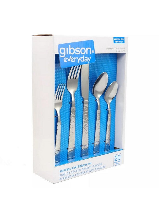 جيبسون طقم أدوات مائدة من الفولاذ المقاوم للصدأ آمن للغسل في غسالة الأطباق مكون من  قطعة فضي - Image 3
