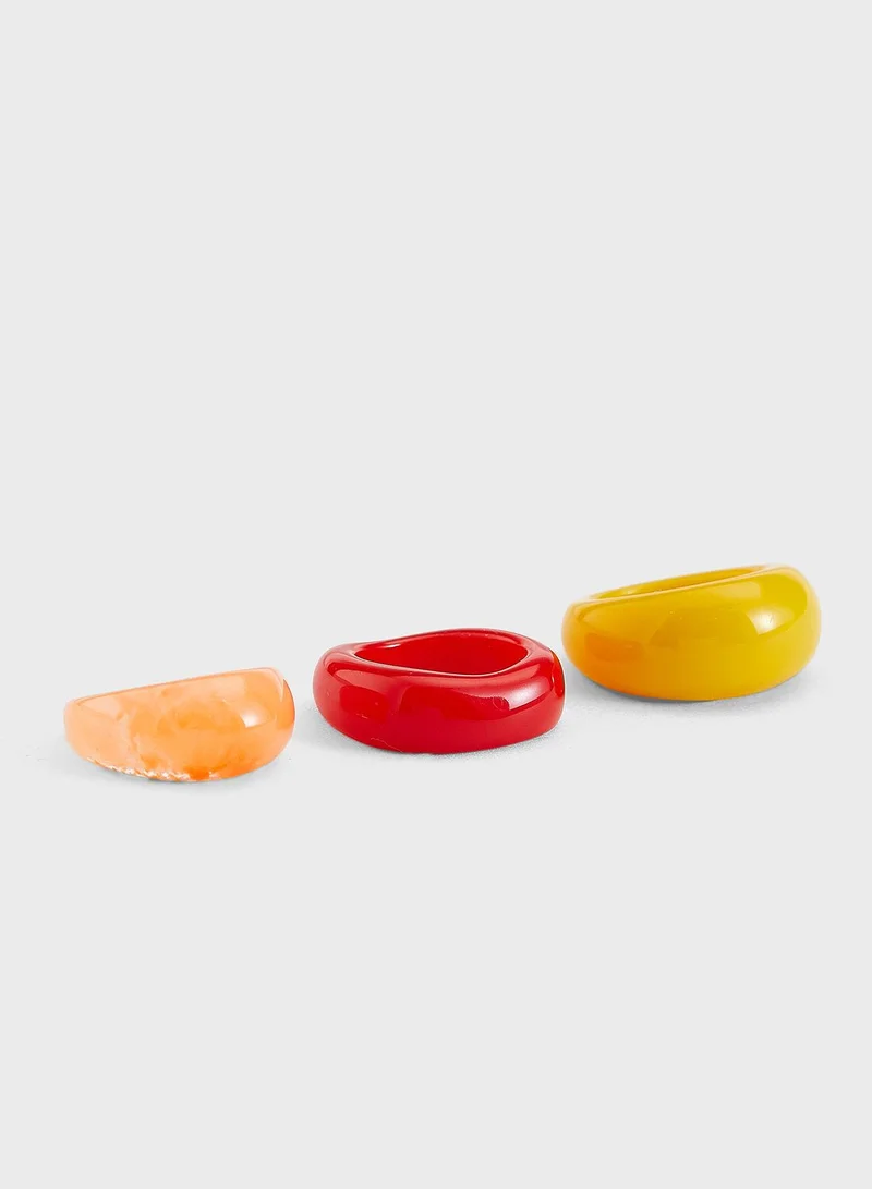 Ginger 3 Pack Plastic Rings Set
